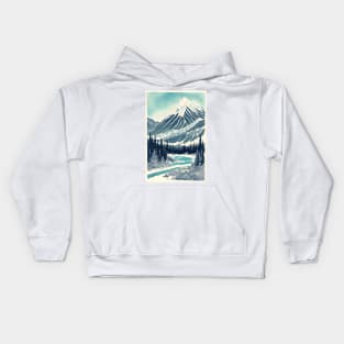 Unearthly Reverie: Surreal Lines of the Rocky Mountains Kids Hoodie